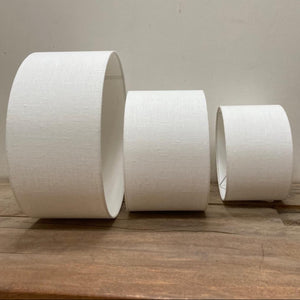 Small Cylinder White Linen Shade