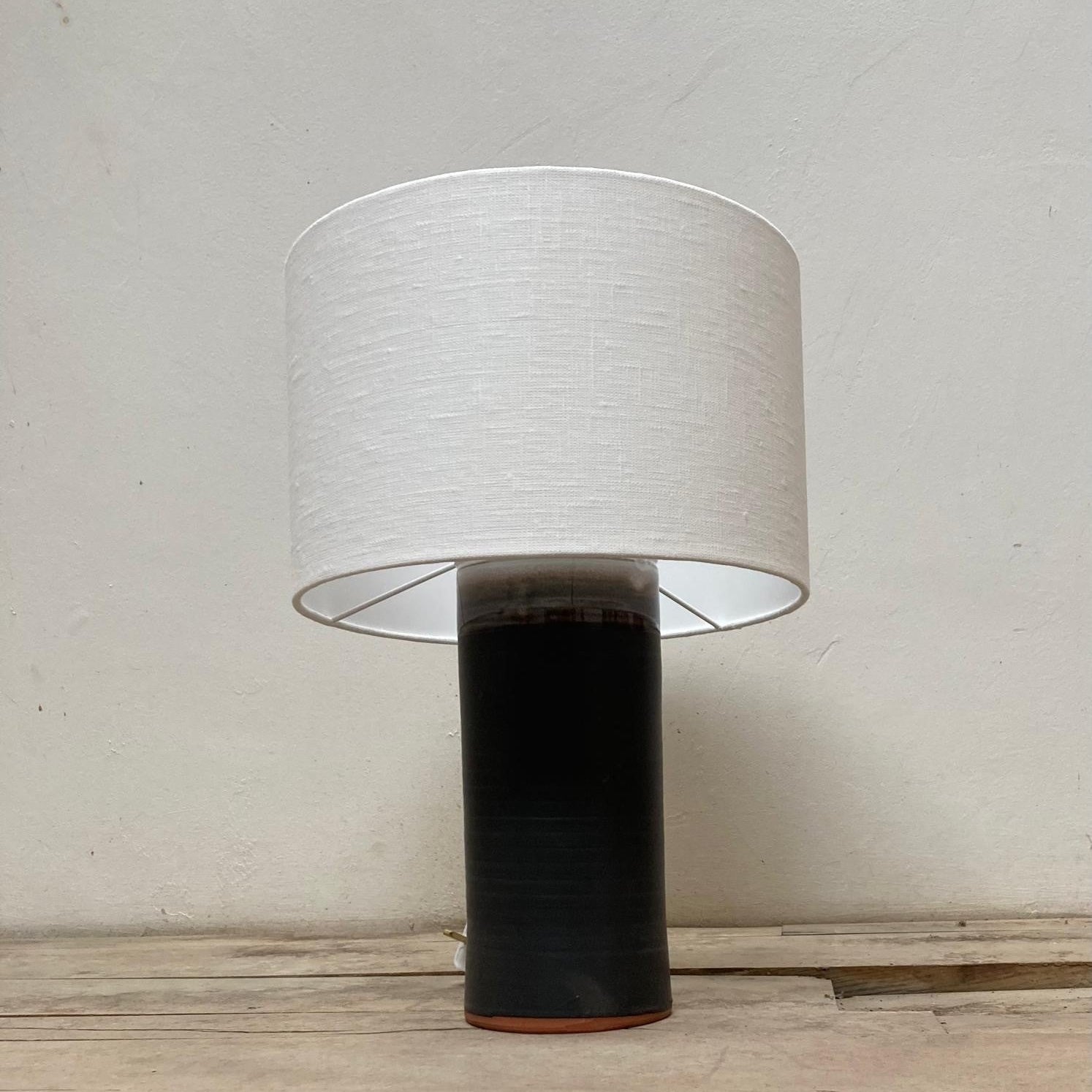 Small Cylinder White Linen Shade