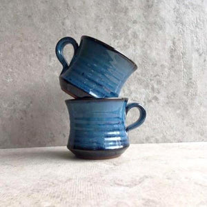 Irish Handmade Pottery Mystic Blue Flared Mug