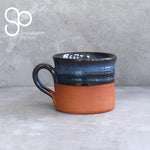 Irish Handmade Pottery Blue on Red Regular Mug