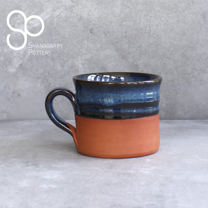Irish Handmade Pottery Blue on Red Regular Mug