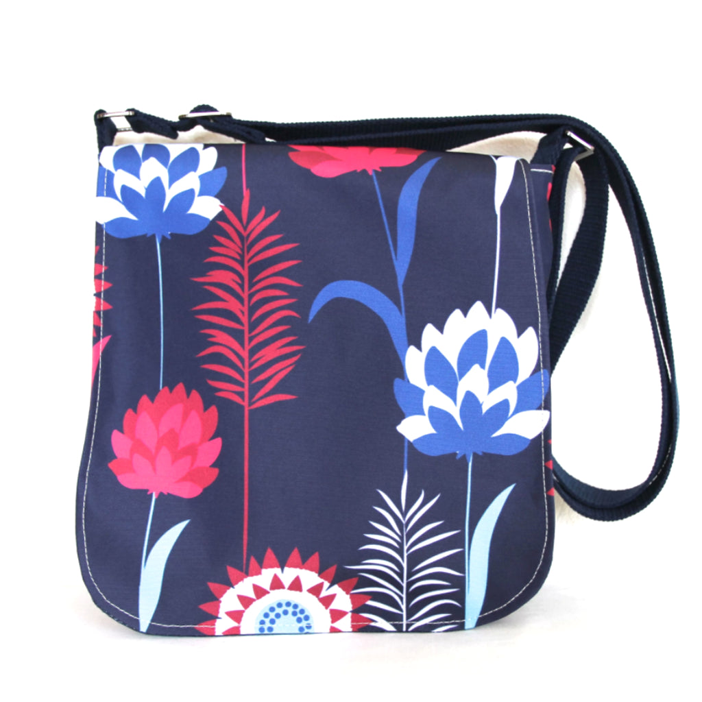 Sallyann Cross Body Messenger Bag Small Blue Meadow