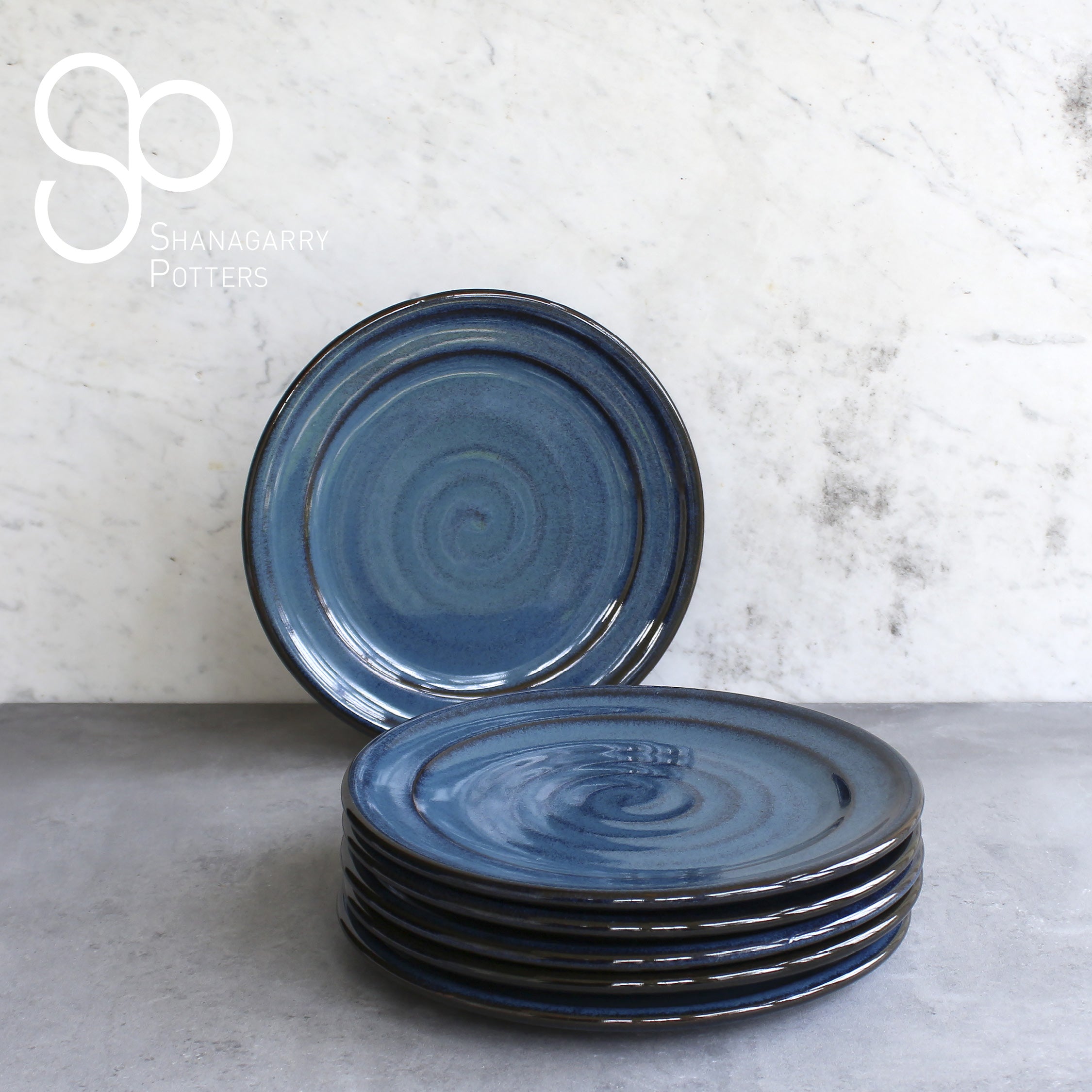 Irish Handmade Pottery Mystic Blue Dinner Plate