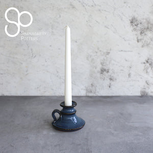 Irish Handmade Pottery Mystic Blue Candlestick